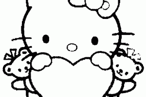 Hello Kitty Love Heart Coloring Pages