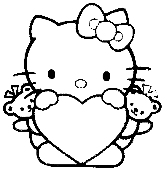  Hello Kitty Love Heart Coloring Pages