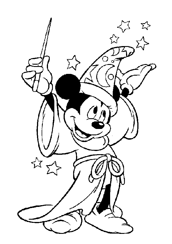  Magician Mickey Mouse Coloring Pages