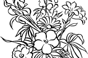Many flowers Free Printable Adult Coloring Pages - Flower Coloring Pages