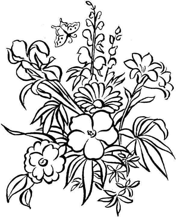  Many flowers Free Printable Adult Coloring Pages – Flower Coloring Pages