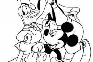 Mickey Mouse Goofy and Donald Duck Coloring Pages