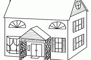 Nice School House Colouring Pages