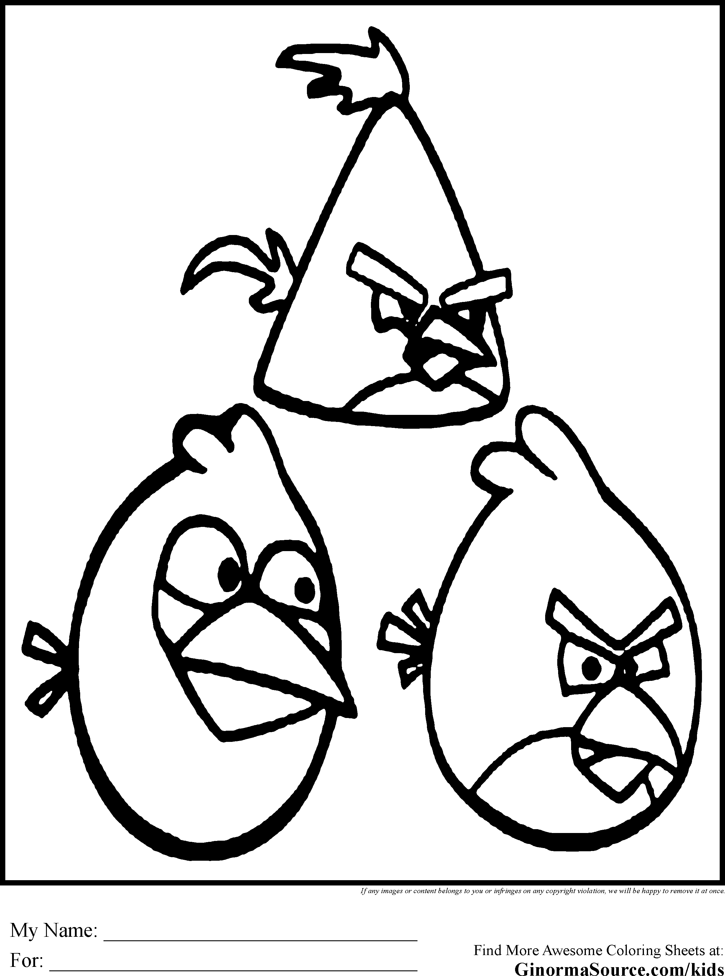 No Fear Angry Birds Coloring pages - GINORMAsource Kids