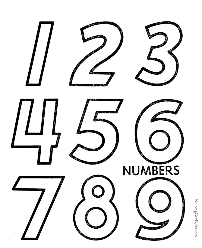  Numbers Preschool Coloring Pages