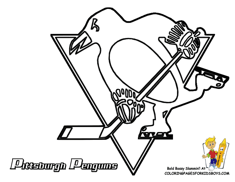 Penguins Pittsburgh Hockey Free  Coloring pages | NHL Hockey East | Hockey Pictures | Free | Winter