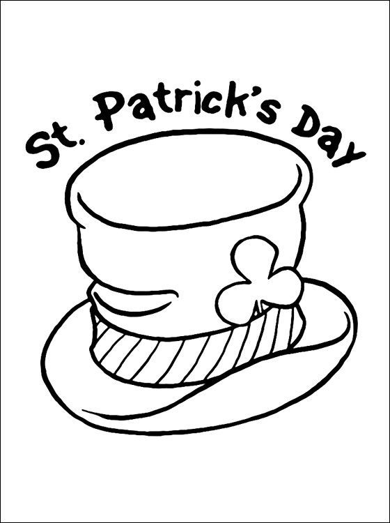  Shamrock and Hat Coloring Pages