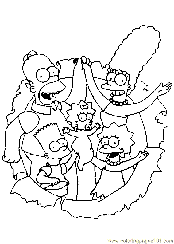 Simpsons Family Coloring Pages