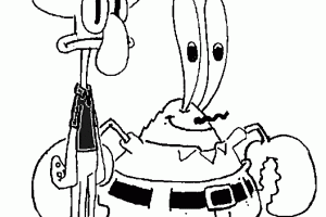 Squidward and Mr Krabs Coloring Pages