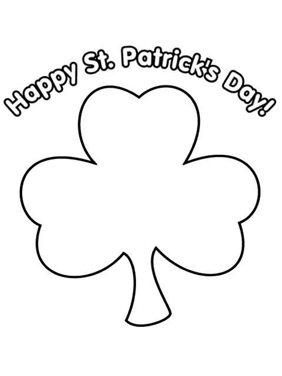  St Patrick Greeting Coloring Pages Shamrock