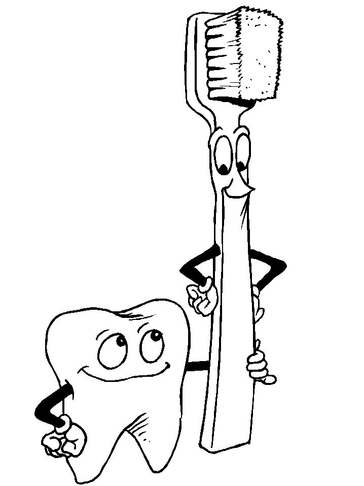  Tooh and Brush Dental Coloring Pages