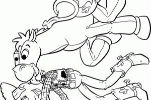Toy Story  Woody and Horse Coloring Pages