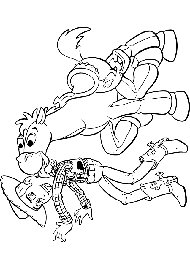  Toy Story  Woody and Horse Coloring Pages