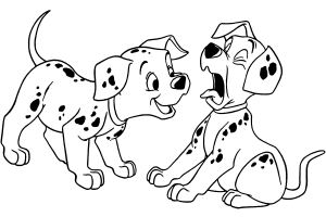 Two dogs Coloring pages Â» 102 dalmatians Coloring pages