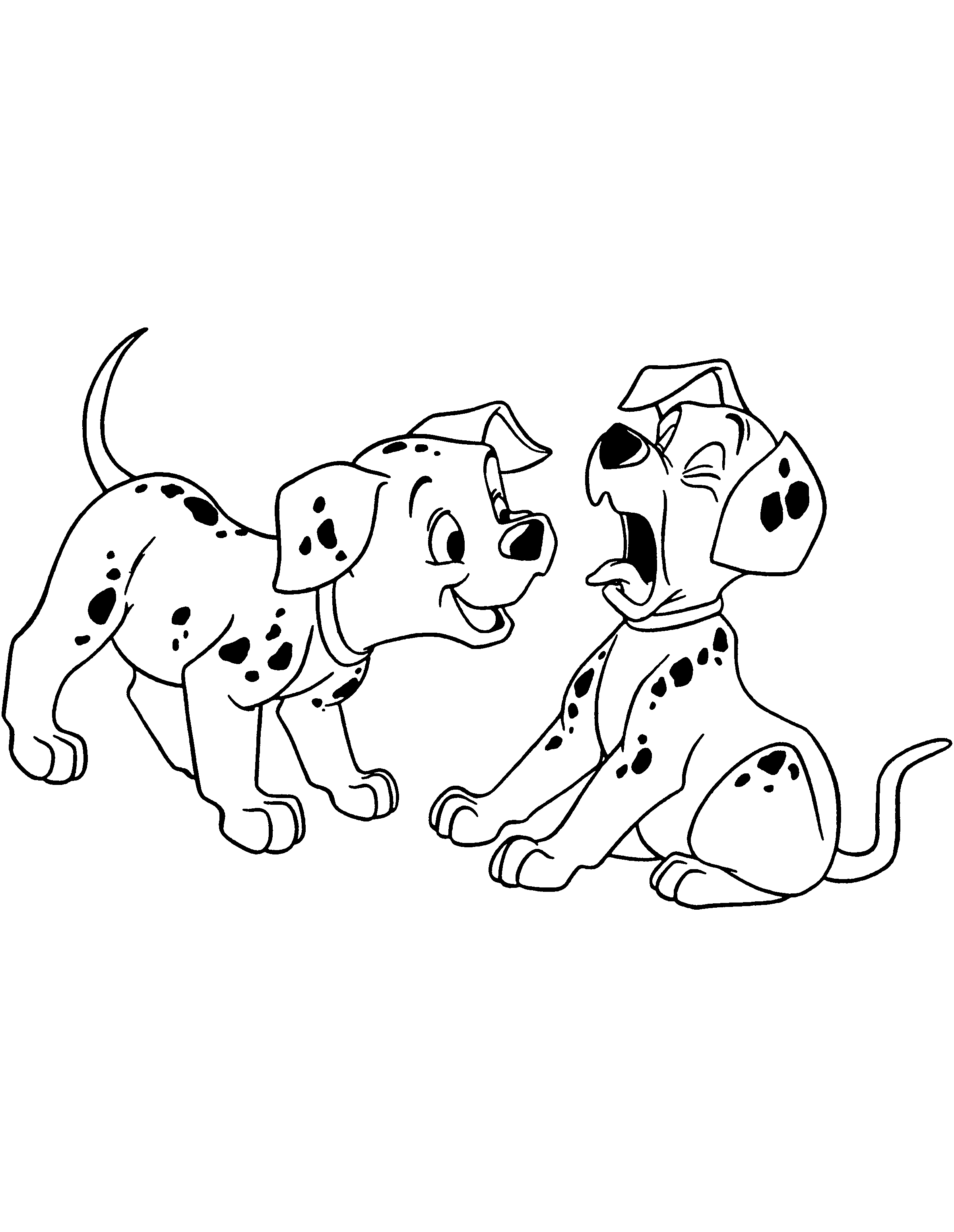  Two dogs Coloring pages Â» 102 dalmatians Coloring pages
