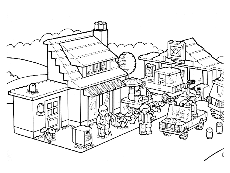 Village Lego Coloring pages Â» Lego Coloring pages