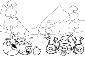 Winter New Angry Birds Coloring Pages | Coloring Page For Kids and Adults