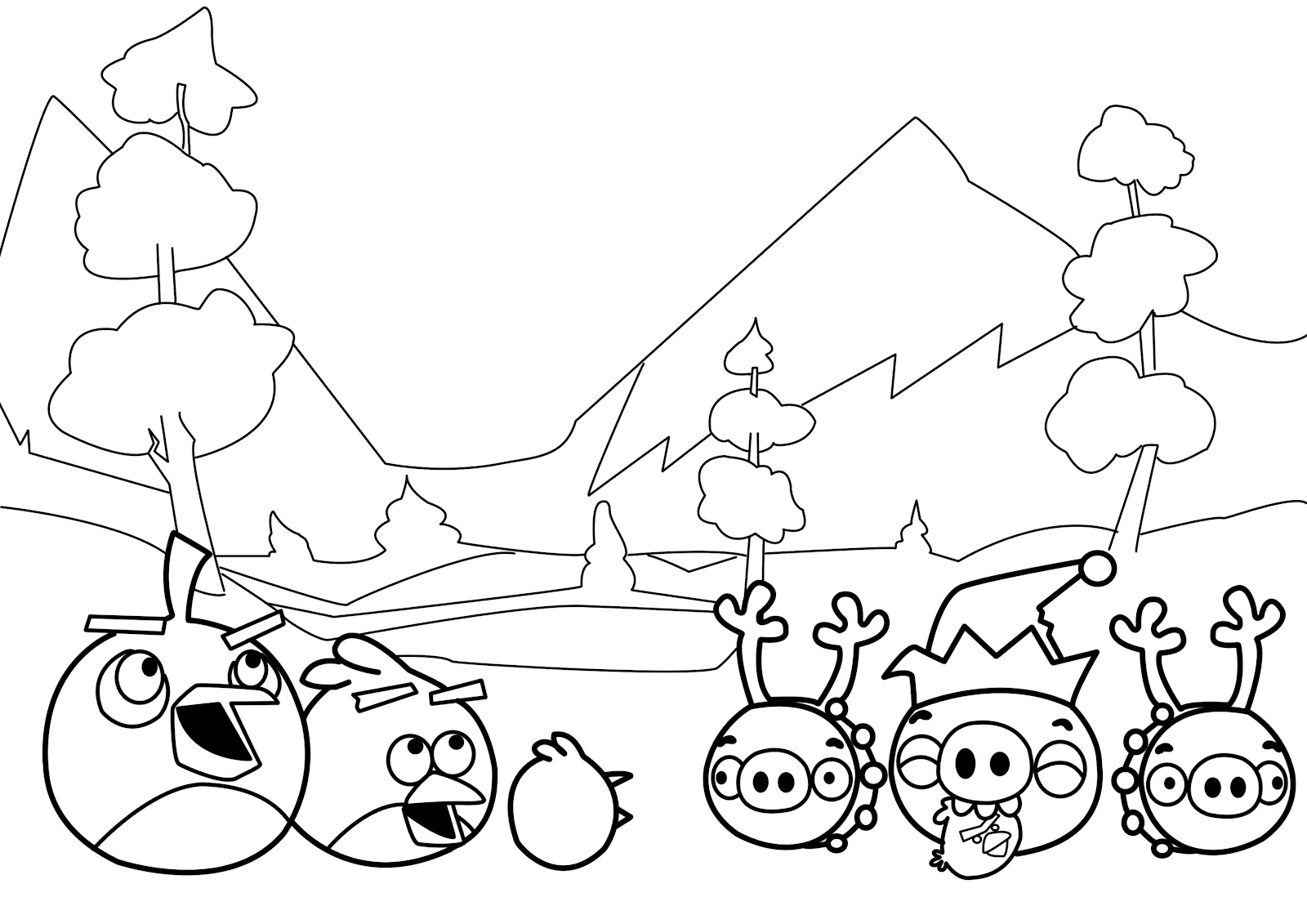 Winter New Angry Birds Coloring Pages | Coloring Page For Kids and Adults
