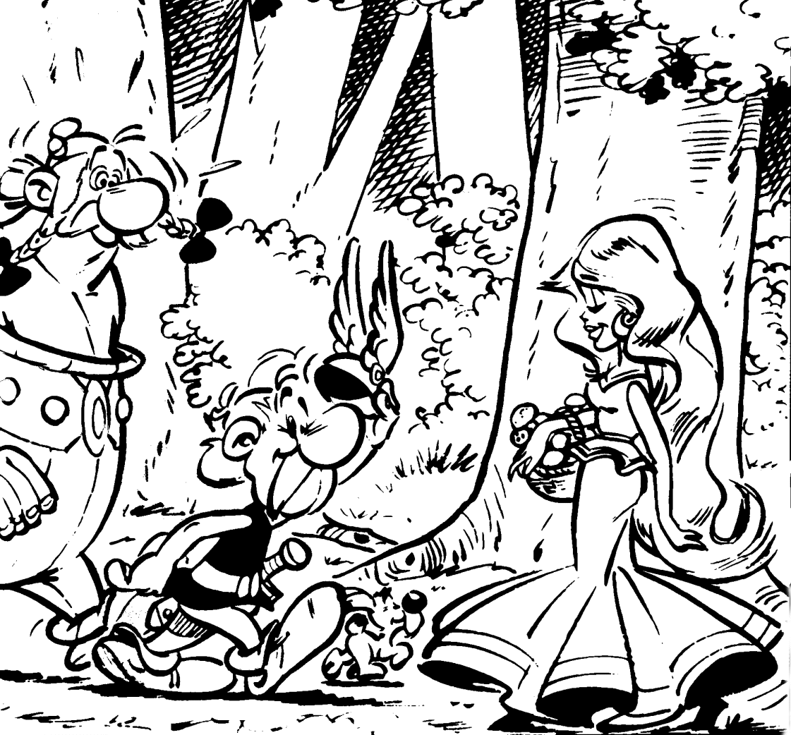 Beautiful Women in Asterix and obelix coloring pages