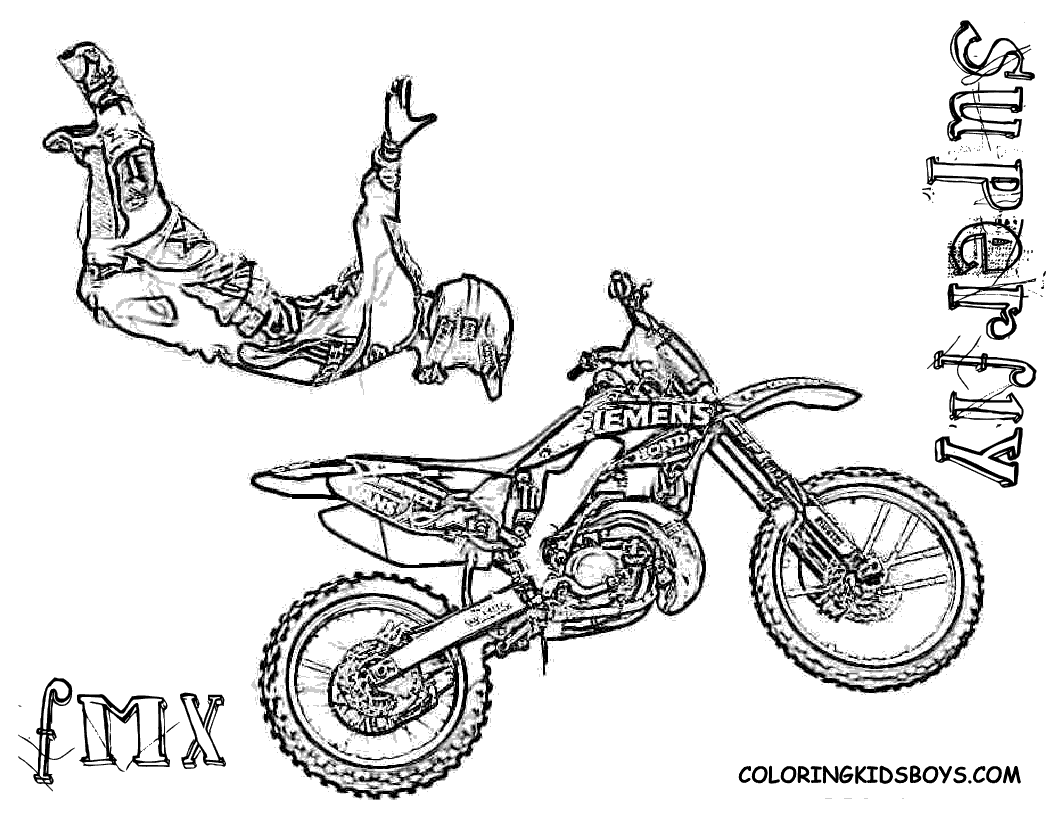 BMX bike coloring page - letscoloringpages.com - Free Style
