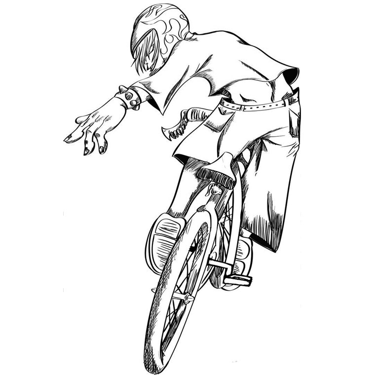  BMX bike coloring page – letscoloringpages.com – Hot Bmx Racing