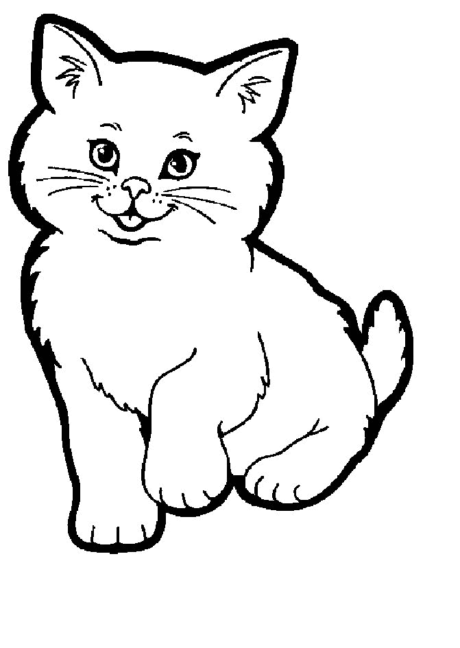 Cat Coloring Pages - letscoloringpages.com , Cute cat