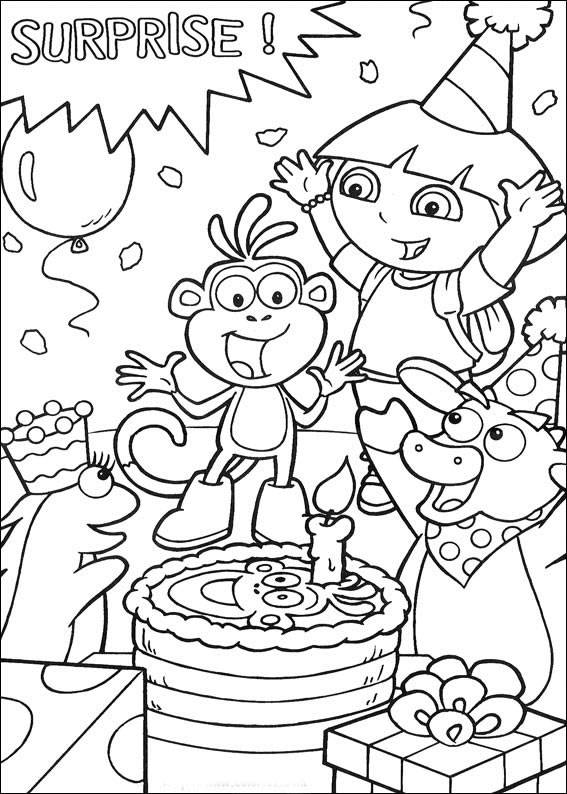  Coloring pages Dora the explorer Birthday