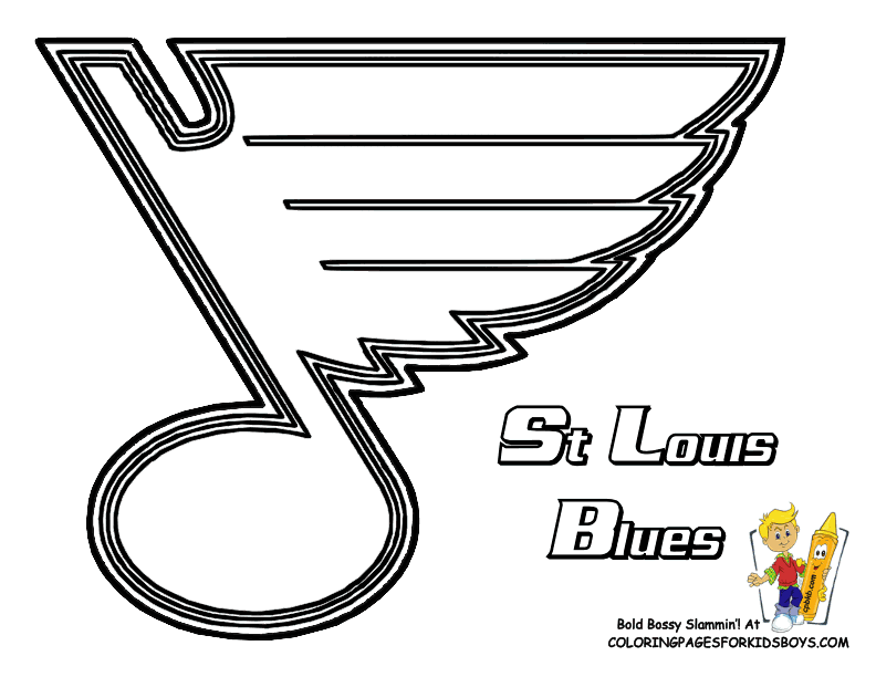 Coloring pages - letscoloringpages.com - Hockey Blues St-Louis