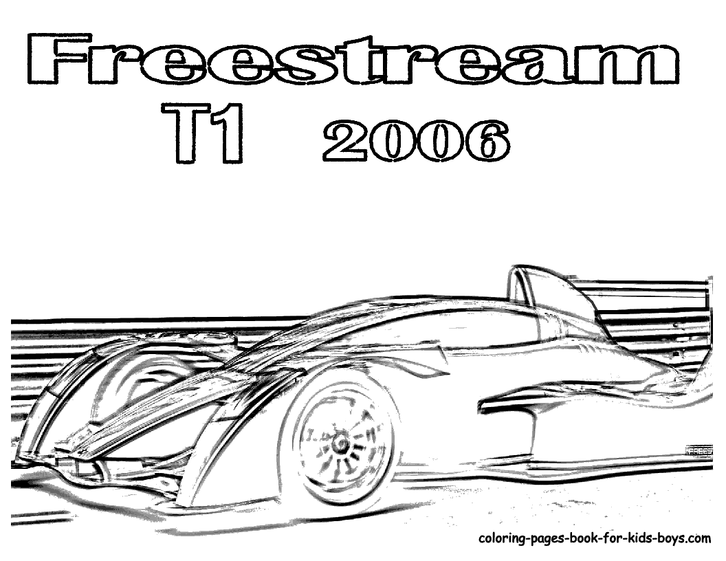 Formula one race coloring  pages for kids , letscoloringpages.com ,  formula one Freestream T1 2006