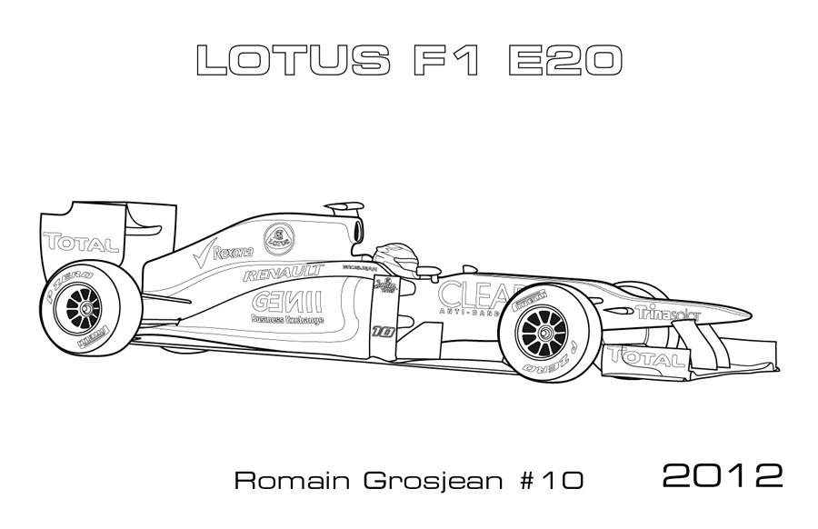  Formula one race coloring  pages for kids , letscoloringpages.com ,  formula one Lotus F1 620