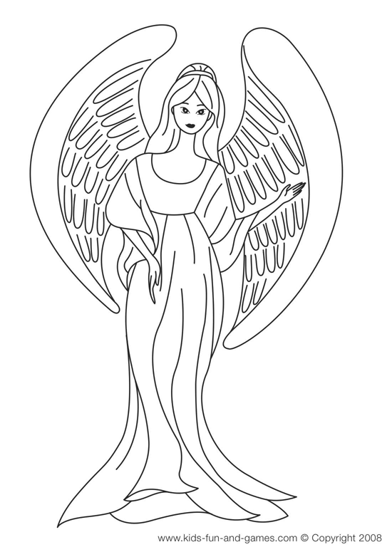 Free Angel Coloring Pages , letscoloringpages.com , Cute Angel #3