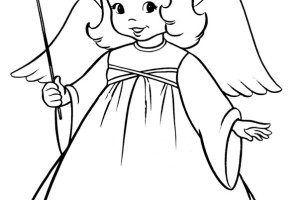 Free Angel Coloring Pages , letscoloringpages.com , Cute Angel