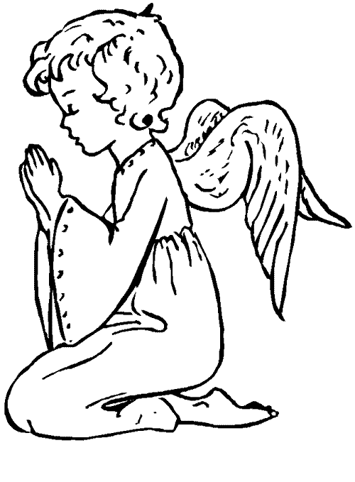 Free Angel Coloring Pages , letscoloringpages.com , Cute Angel #4
