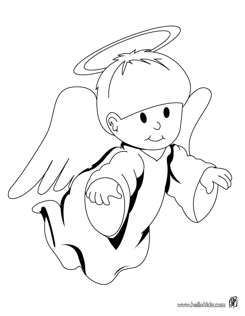  Free Angel Coloring Pages , letscoloringpages.com , Cute Angel #6