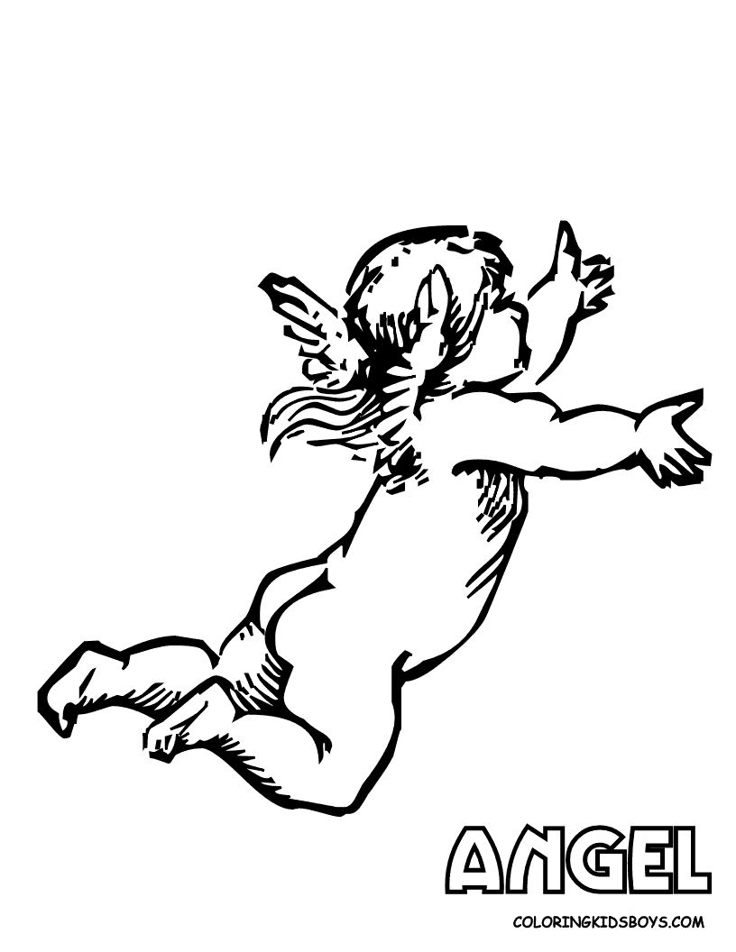 Free Angel Coloring Pages , letscoloringpages.com , Cute Angel #7