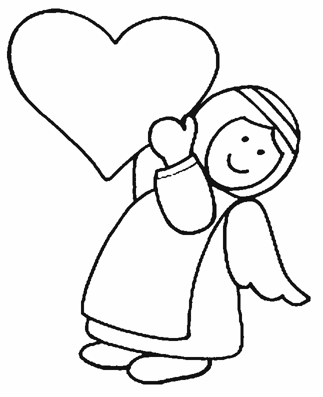 Free Angel Coloring Pages , letscoloringpages.com , Cute Angel for kids