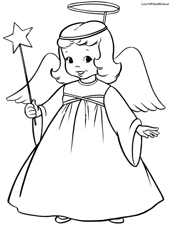 Free Angel Coloring Pages , letscoloringpages.com , Cute Angel