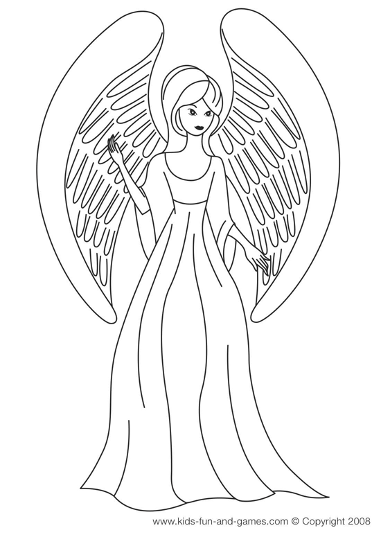 Free Angel Coloring Pages , letscoloringpages.com , One Cute Angel for kids
