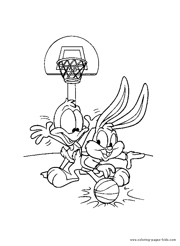Free Baby looney tunes coloring pages , letscoloringpages.com , Basket ball