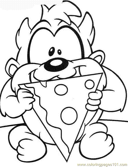 Free Baby looney tunes coloring pages , letscoloringpages.com , Pizza