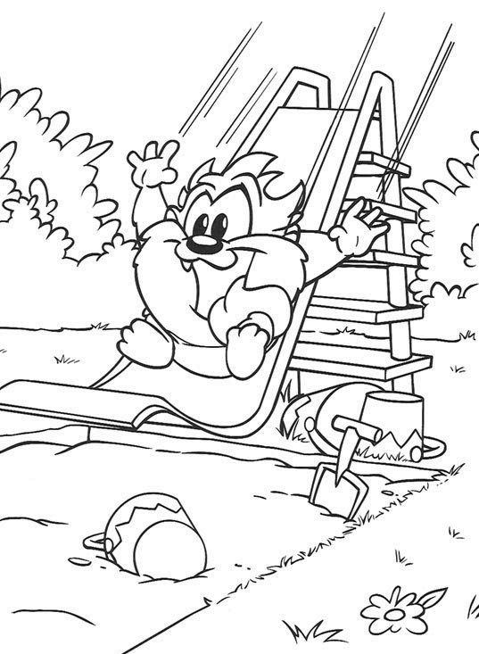 Free Baby looney tunes coloring pages , letscoloringpages.com , Play in park