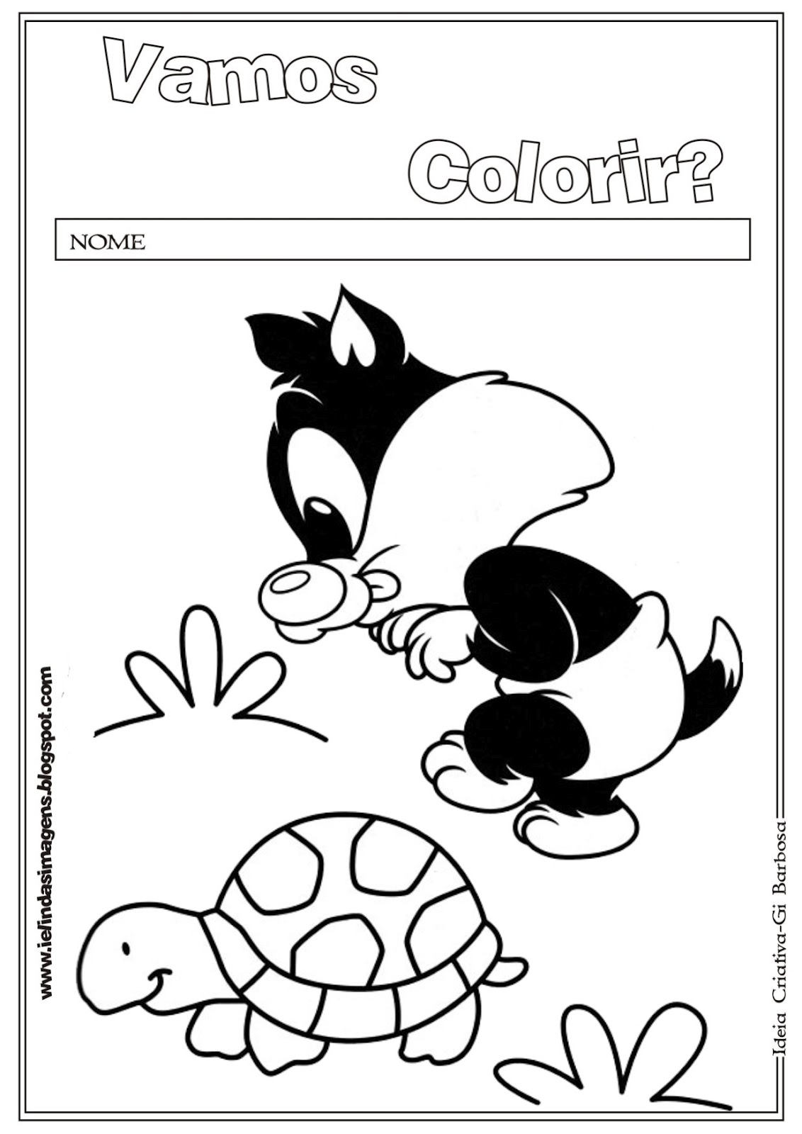  Free Baby looney tunes coloring pages , letscoloringpages.com ,  Play outside with turtle