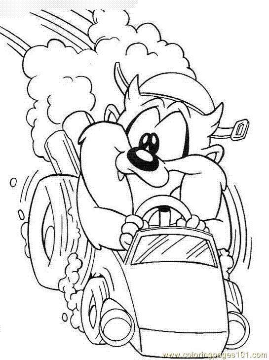 Free Baby looney tunes coloring pages , letscoloringpages.com , racing car