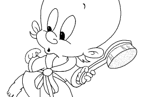 Free Baby looney tunes coloring pages , letscoloringpages.com , Washing