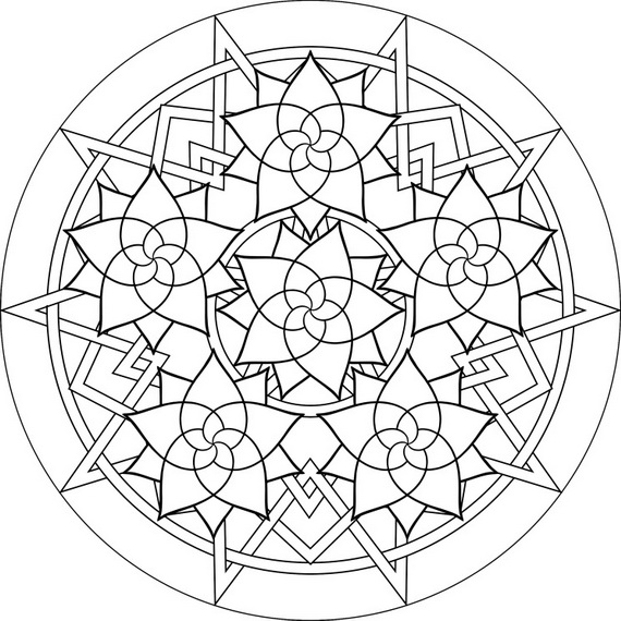 Free Coloring Pages For Adults – letscoloringpages.com – Circle flower