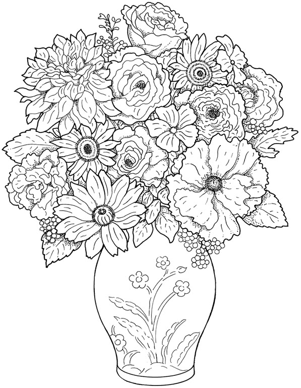 Free Coloring Pages For Adults – letscoloringpages.com – Flower #2