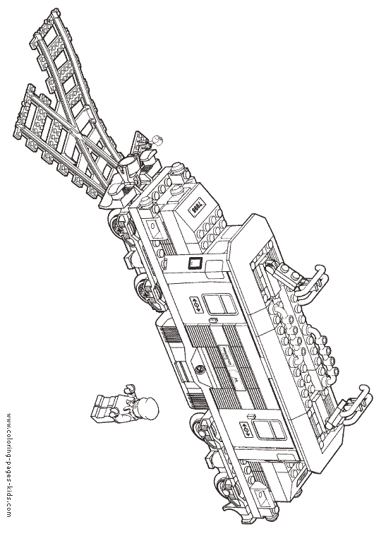 Free coloring pages Lego - letscoloringpages.com - Train lego