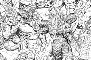Free coloring pages - letscoloringpages.com - Pacifif Rim Kaiju-Battle