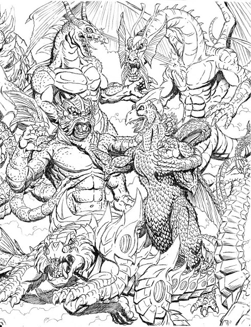 Free coloring pages – letscoloringpages.com – Pacifif Rim Kaiju-Battle
