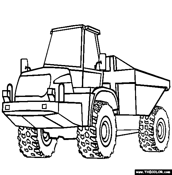 Free coloring pages trucks - letscoloringpages.com - Articulated-Dump-Truck